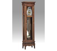 Orologio Pendolo Colonna Pesi Ottone Legno Noce Radica Nuovo Made in Italy f