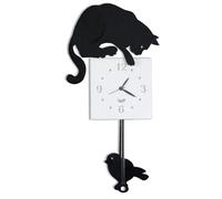 Orologio Hunter Cat Pendolo in metallo, 26x7Px49h, colore Nero Goffrato nero goffrato