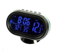 Orologio per auto, KACEPAR 12V / 24V Termometro per monitor voltmetro per auto con display LCD temperatura/tempo, monitor della batteria dell'orologio da cruscotto digitale con retroilluminazione