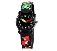 Orologio per bambini per bambini 3D Cartoon Dinosaur Pattern Movimento al quarzo impermeabile Fibbia in acciaio inossidabile Vetro acrilico PVC Neonate Giocattoli elettrici Orologio(Dinosauro)