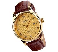 Orologio per gli uomini di affari vestito classico moda casual nero in pelle quarzo analogico impermeabile calendario data luce semplice orologio da polso papà papà papà regali SKMEI cinturino