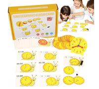 Orologio per imparare a raccontare il, dire a insegnare all'orologio per i bambini, Orologio analogico in legno portatile, Kit di scienze educative, attività di apprendimento in età prescolare per il