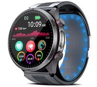 Orologio per la Pressione Sanguigna con Pompa Ad Aria, 1.43''AMOLED Smartwatch con Funzione ECG/Lipidi dell'acido Urico, Chiamata Bluetooth, Pulsante SOS, Condivisione dei Dati Sanitari (Nero)