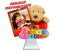 OROLOGIO PERSONALIZZATO STAMPA FOTO SAN VALENTINO IDEA REGALO TEDDY LOVE AMORE