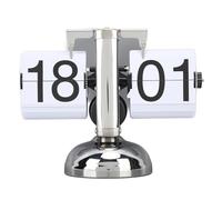 Orologio pieghevole Retro, orologio pieghevole a base liscia in acciaio inossidabile 304, meccanico, funziona a batterie per tavolo, #013, Page blanche, Pagina bianca