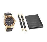 Orologio pierre cardin uomo nero da polso al quarzo analogico portafoglio penna