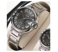 OROLOGIO POLSO UOMO DONNA LONGBO 80771 QUARZO CALENDARIO IMPERMEABILE SILVER NER