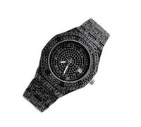 OROLOGIO POLSO ZCC OCTAGON QUARZO ACCIAIO MODA BRILLANTINI DATA ANALOGICO NERO
