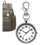 Orologio portachiavi - Orologio multifunzione luminoso con moschettone per orologio, bussola, portachiavi rotondo, orologio portatile da appendere | Moschettone luminoso multifunzione orologio da