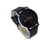 Orologio quadrante orologio da polso in pelle cassa rotonda BK, Nero , misura unica