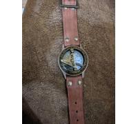 Orologio Quadrante Sole Nautico In Pelle Ottone Bussola Pelle Regalo...