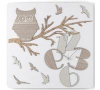 Orologio quadrato 30X30 cm da parete in legno laminato GUFO BRC