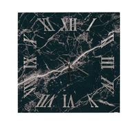 Orologio quadrato effetto marmo in vetro temperato Nero 65x65 cm - WALM