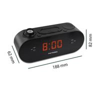 Orologio Radio Proiettore con Radio FM e Allarme Dual 2 x AAA
