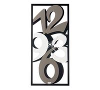 Orologio rettangolare da parete VISION in Ferro colorato Dimensioni 42x h90 cm colore Nero, fango e bianco marmo