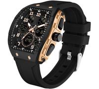 Orologio rettangolare da uomo, bianco, da uomo, digitale, analogico | Orologio da polso al quarzo dal design alla moda, creativo, con doppio orario, timer, cronometro, impermeabile fino a 5 ATM