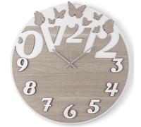 Orologio rotondo 30 cm moderno in legno laminato BRC BUTTERFLY