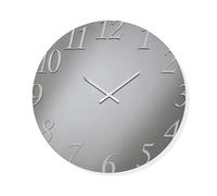 Orologio rotondo AUSTIN 60 cm in cristallo Fumè e numeri Argento