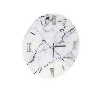 Orologio rotondo D65 cm in vetro temperato effetto marmo Bianco - LICOY