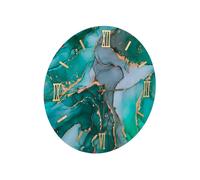 Orologio rotondo D65 cm in vetro temperato effetto marmo Verde - MAXMA