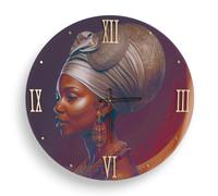 Orologio rotondo da parete D65 cm in vetro temperato e dettagli oro