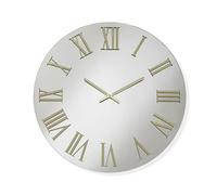 Orologio rotondo da parete in cristallo con numeri romani TIWAR (Chiaro/Oro, D80)