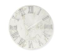 Orologio rotondo in legno rivestito con parato Argento 60 cm HAROLD