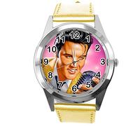 Orologio rotondo in pelle oro per i fan Rock e ROLL E1
