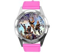 Orologio rotondo in pelle rosa HOT FG3