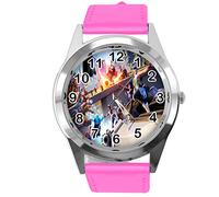 Orologio rotondo in pelle rosa HOT FG4