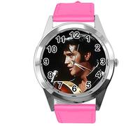 Orologio rotondo in pelle rosa HOT per i fan Rock and ROLL E2