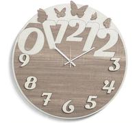 Orologio rotondo moderno D30 BUTTERFLY in legno laminato TRS