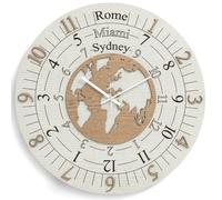 Orologio rotondo moderno TIME ZONE in legno laminato D30cm TTE
