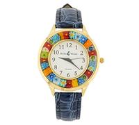 Orologio Serena Murano Millefiori Con Cinturino In Pelle - Oro Blu