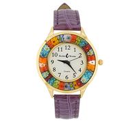 Orologio Serena Murano Millefiori Con Cinturino In Pelle - Oro Viola