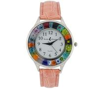 Orologio Serena Murano Millefiori con cinturino in pelle - rosa