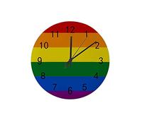 Orologio silenzioso Orologio da parete 12" Bandiera arcobaleno senza ticchettio Simbolo della comunità LGBT Orologio a batteria Creativo Decorazioni per la casa alla moda per cucina Ufficio Scuola Sog