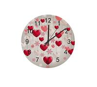 Orologio silenzioso Orologio da parete 12" Cuore senza ticchettio Rosso Amore Felicità Orologio a batteria romantico Creativo Decorazioni per la casa alla moda per cucina Ufficio Scuola Soggiorno