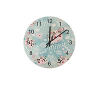 Orologio silenzioso Orologio da parete 12"Mucche da latte senza ticchettio Nuvole blu Bambini Cartone animato Orologio a batteria Creativo Decorazioni per la casa alla moda per cucina Ufficio Scuola S