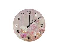 Orologio silenzioso Orologio da parete 12" Rose e iris senza ticchettio con struttura in pietra a pois Orologio a batteria Creativo Decorazioni per la casa alla moda per cucina Ufficio Scuola Soggiorn