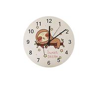 Orologio silenzioso Orologio da parete 12"Senza ticchettio Simpatico orsetto bradipo Dormi dolce sogno sull'albero Orologio a batteria Creativo Decorazioni per la casa alla moda per cucina Ufficio Scu