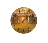 Orologio silenzioso Orologio da parete 12"Stonehenge senza ticchettio durante il tramonto Solstizio d'inverno Orologio a batteria Creativo Decorazioni per la casa alla moda per cucina Ufficio Scuola S