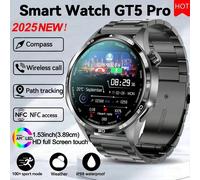 Orologio smart da fitness e sport KENPANG2025 nuovo per uomo, schermo AMOLED da 1,53 pollici, chiamata senza fili, assistente vocale, bussola, altitudine, modalità sport multiple, controllo accessi NF