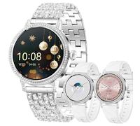 Orologio Smartwatch Donna Bluetooth e Risposta Vivavoce, Smart Watch con 1,27 Contapassi Cardiofrequenzimetro 100+ Modalità Sport Notifiche Messaggi Orologio Fitness Tracker per Android iOS (Argento)