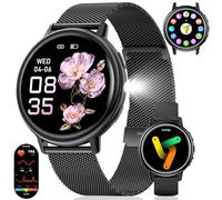 Orologio Smartwatch Donna con Torcia LED, 1,26'' HD Schermo Smartwatch Elegante Donna con Funzione Telefono, Impermeabile IP68, 110+ Modalità Sportive, Ciclo Mestruale per iOS Android, 2 Cinturini