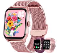 Orologio Smartwatch Donna Fitness Watch: Orologi con Chiamate Pressione Sanguigna Contapassi Impermeabile Polso Sport Tracker Bluetooth Calorie Messaggi 1,83" Quadrato Touch per Android iOS Telefono