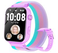 Orologio Smartwatch per Bambini GPS 4G, Smartwatch Bambino Bambina con Telefono, Videochiamata Chat Vocale Sveglia Contapassi Camera Modalità Classe, Regalo per Ragazza e Ragazzo 4-12 Anni, Viola