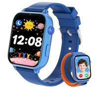 Orologio Smartwatch per Bambini, Smartwatch Bambini con Videochiamata Chat Vocale SOS GPS Contapassi Camera Modalità Classe Touchscreen Giochi 2x Cinturino, Regalo per Ragazza Ragazzo 4-12 Anni, Blu