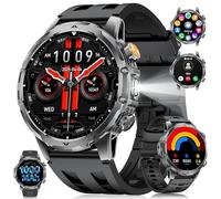 Orologio Smartwatch Uomo con Chiamate/Batteria 1000 mAh per Android iOS, 1,53" HD Smartwatch Militare con Frequenza Cardiaca/129 Modalità Sportive, Impermeabile IP68 Torcia Fitness Watch, 3 Cinturini