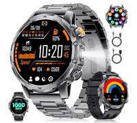 Orologio Smartwatch Uomo con Chiamate/Batteria 1000 mAh per Android iOS, 1,53" HD Smartwatch Militare con Frequenza Cardiaca/129 Modalità Sportive, Impermeabile IP68 Torcia Fitness Watch, 3 Cinturini